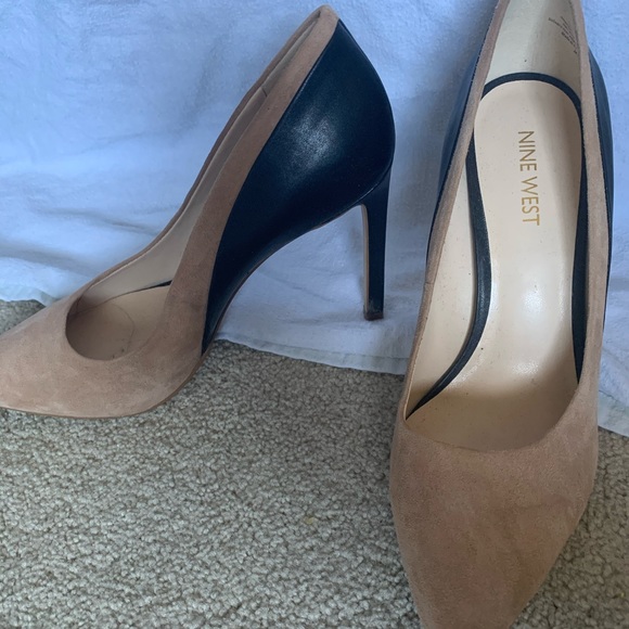 Nine West Black and Beige Colour Block Stilettos - Picture 3 of 4